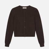 FRAME - The Ladder Pointelle Cardi -- Coffee
