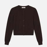 FRAME - The Ladder Pointelle Cardi -- Coffee