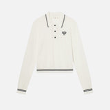 FRAME - The Long Sleeve Tennis Polo -- White