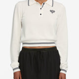 FRAME - The Long Sleeve Tennis Polo -- White