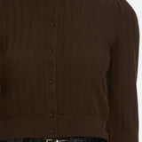 FRAME - The Ladder Pointelle Cardi -- Coffee
