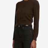 FRAME - The Ladder Pointelle Cardi -- Coffee