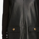 FRAME - The Leather Pinafore Dress -- Black