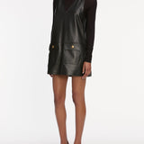 FRAME - The Leather Pinafore Dress -- Black