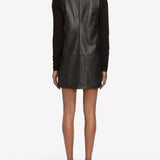 FRAME - The Leather Pinafore Dress -- Black