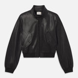 FRAME - The Leather Harrington Jacket -- Black