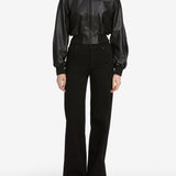 FRAME - The Leather Harrington Jacket -- Black