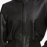 FRAME - The Leather Harrington Jacket -- Black