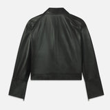 FRAME - The Leather Zip Front Jacket -- Black