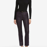 FRAME - The Leather Reboot Crop -- Dark Royal Purple