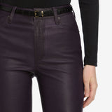 FRAME - The Leather Reboot Crop -- Dark Royal Purple