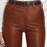 FRAME - The Leather Reboot Crop -- Whiskey