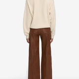 FRAME - The Cashmere Brushed V Sweater -- Cream