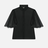 FRAME - The Flutter Blouse -- Black