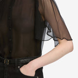 FRAME - The Flutter Blouse -- Black