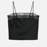 FRAME - The Lace Inset Cami -- Black