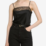 FRAME - The Lace Inset Cami -- Black