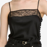 FRAME - The Lace Inset Cami -- Black