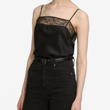 FRAME - The Lace Inset Cami -- Black