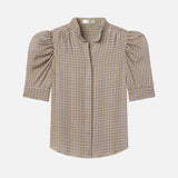 FRAME - The Gillian Top -- Houndstooth Multi