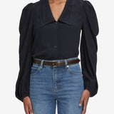 FRAME - The Long Sleeve Sailor Blouse -- Navy