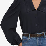 FRAME - The Long Sleeve Sailor Blouse -- Navy