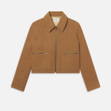 FRAME - The Raglan Zip Front Jacket -- Camel