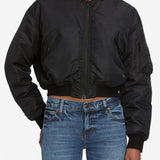 FRAME - The Nylon Bomber Jacket -- Black