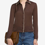 FRAME - The Slim Essential Shirt -- Coffee Multi