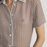 FRAME - The Silk Check Shirt -- Houndstooth Multi