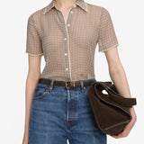 FRAME - The Silk Check Shirt -- Houndstooth Multi