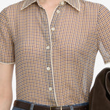 FRAME - The Silk Check Shirt -- Houndstooth Multi