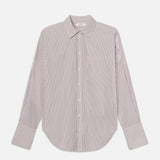 FRAME - The Striped Boy Shirt -- Aubergine Multi