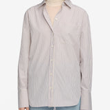 FRAME - The Striped Boy Shirt -- Aubergine Multi