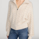 FRAME - The Airy Lurex Quarter Zip