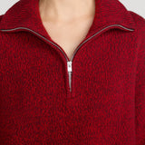 FRAME - The Half Zip Marled Sweater