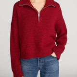 FRAME - The Half Zip Marled Sweater