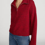 FRAME - The Half Zip Marled Sweater