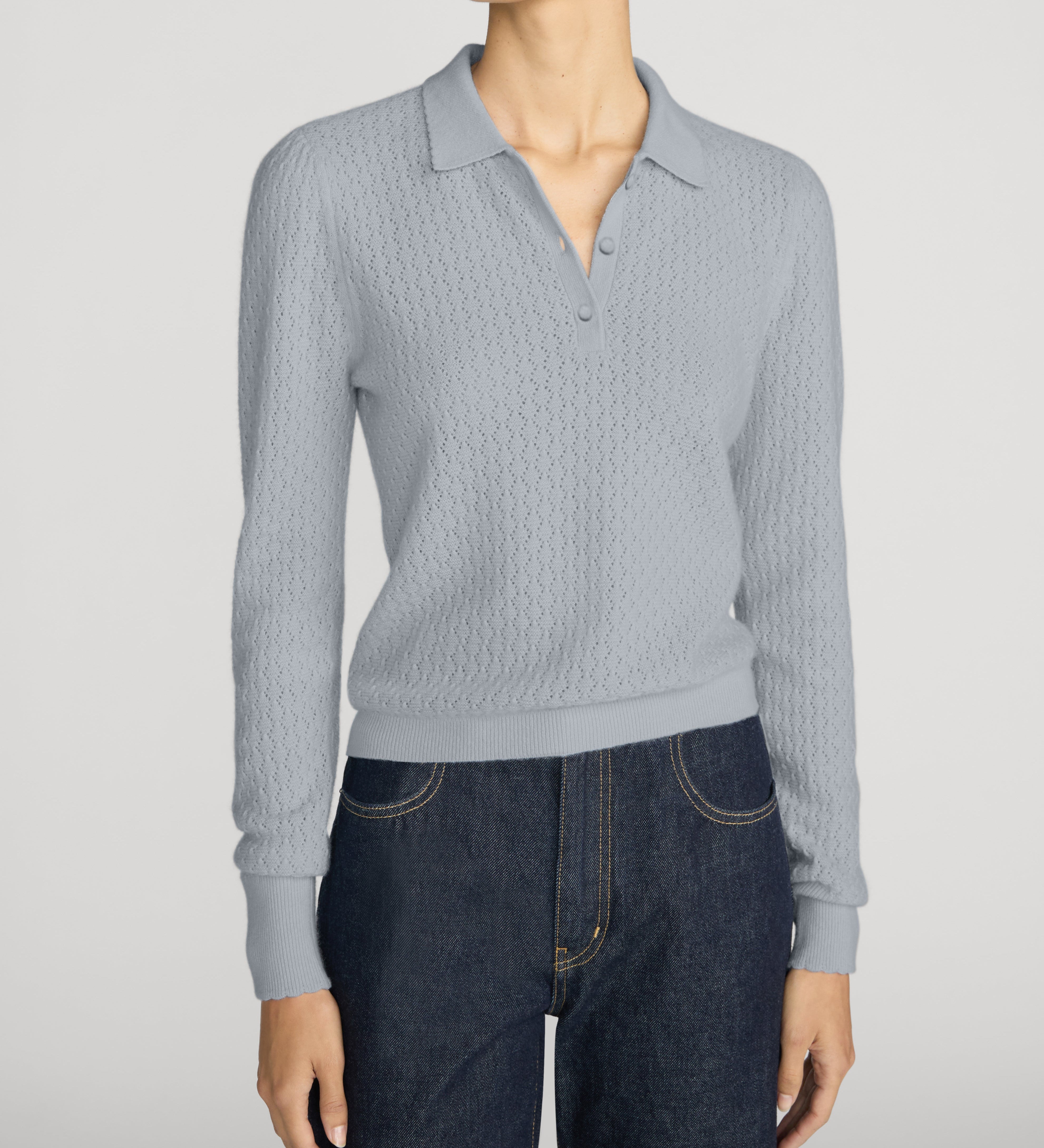 FRAME - The Long Sleeve Honeycomb Polo