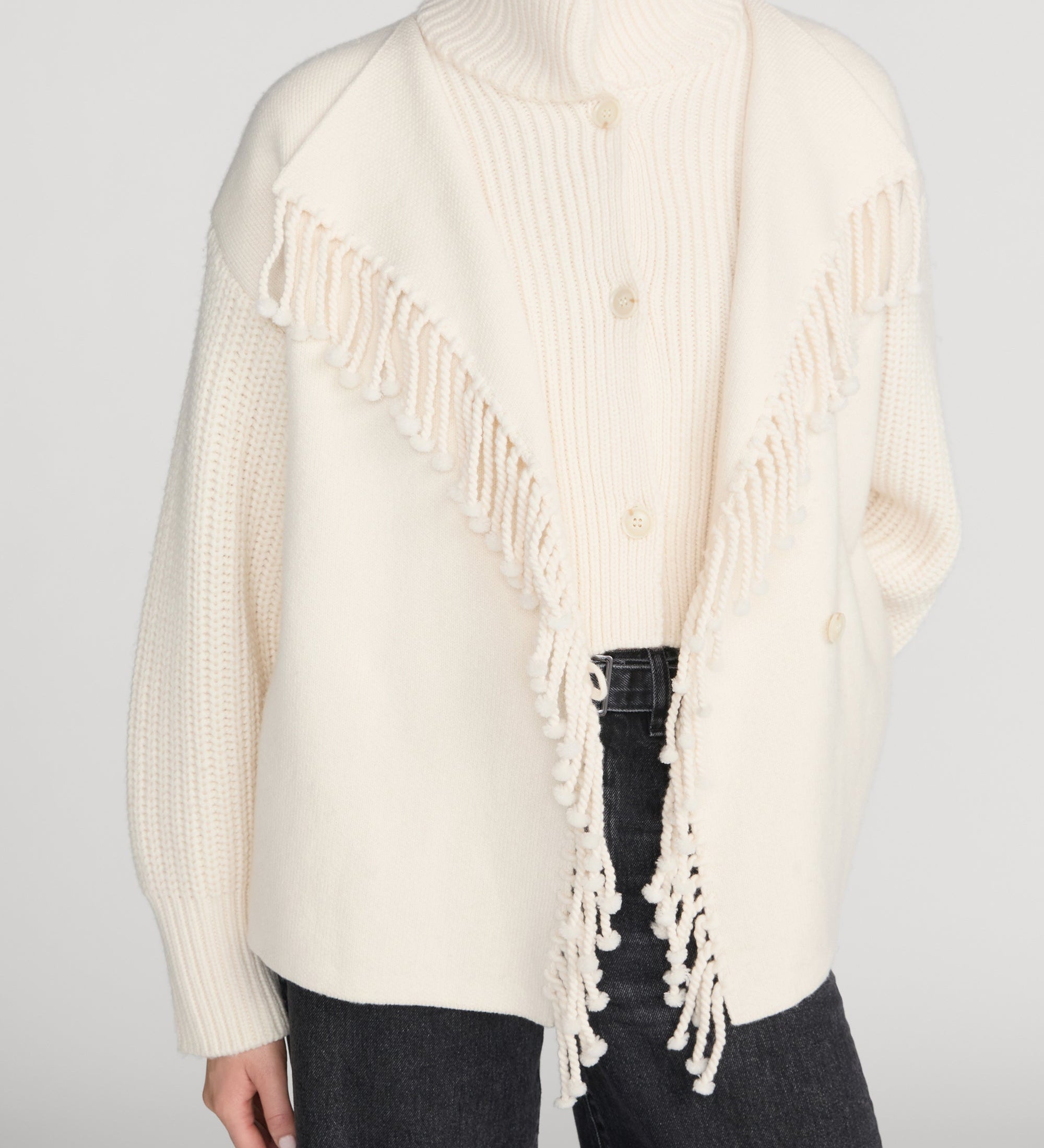 FRAME - The Cropped Jacquard Fringe Coat