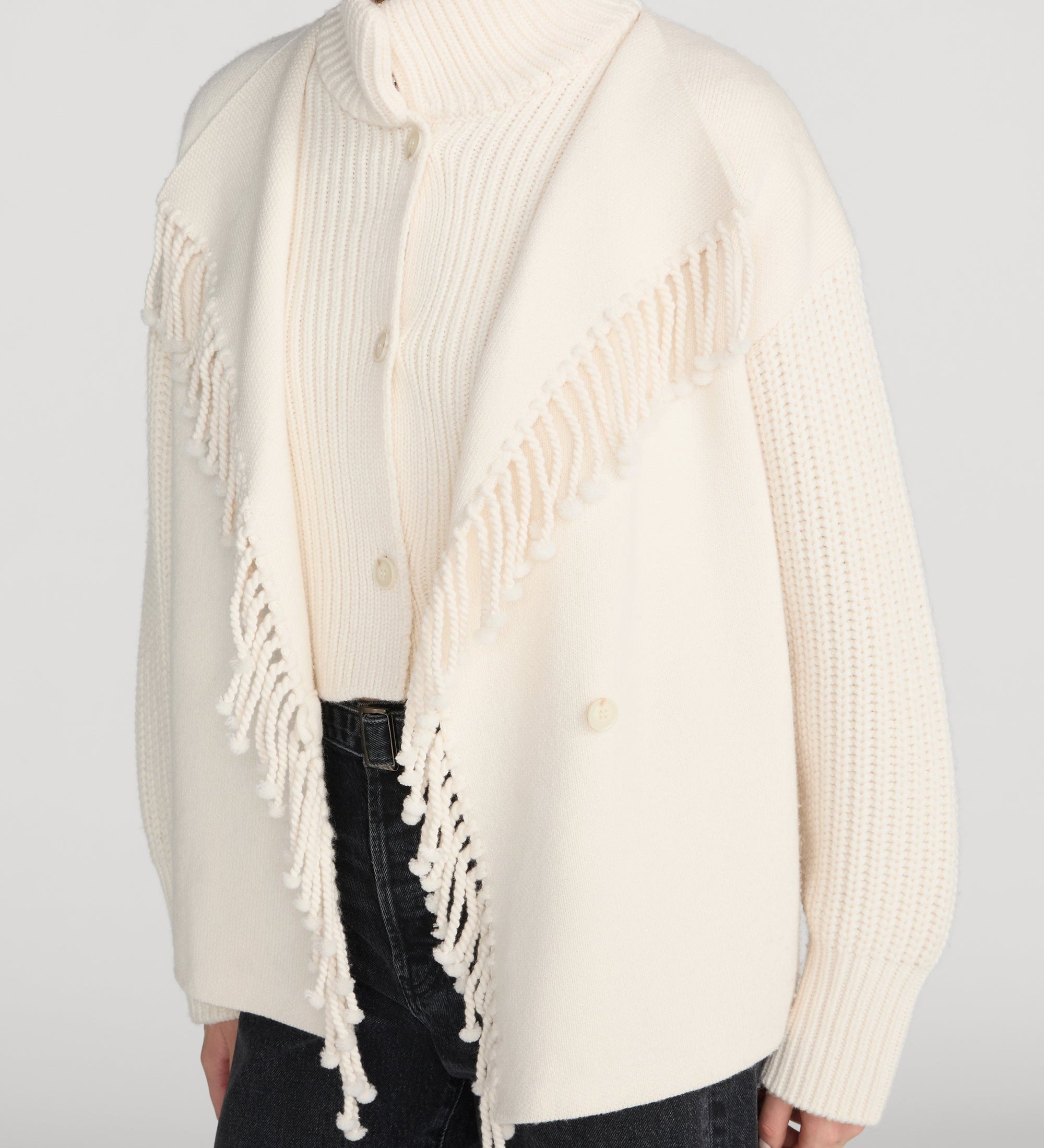 FRAME - The Cropped Jacquard Fringe Coat