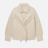 FRAME - The Cropped Jacquard Fringe Coat