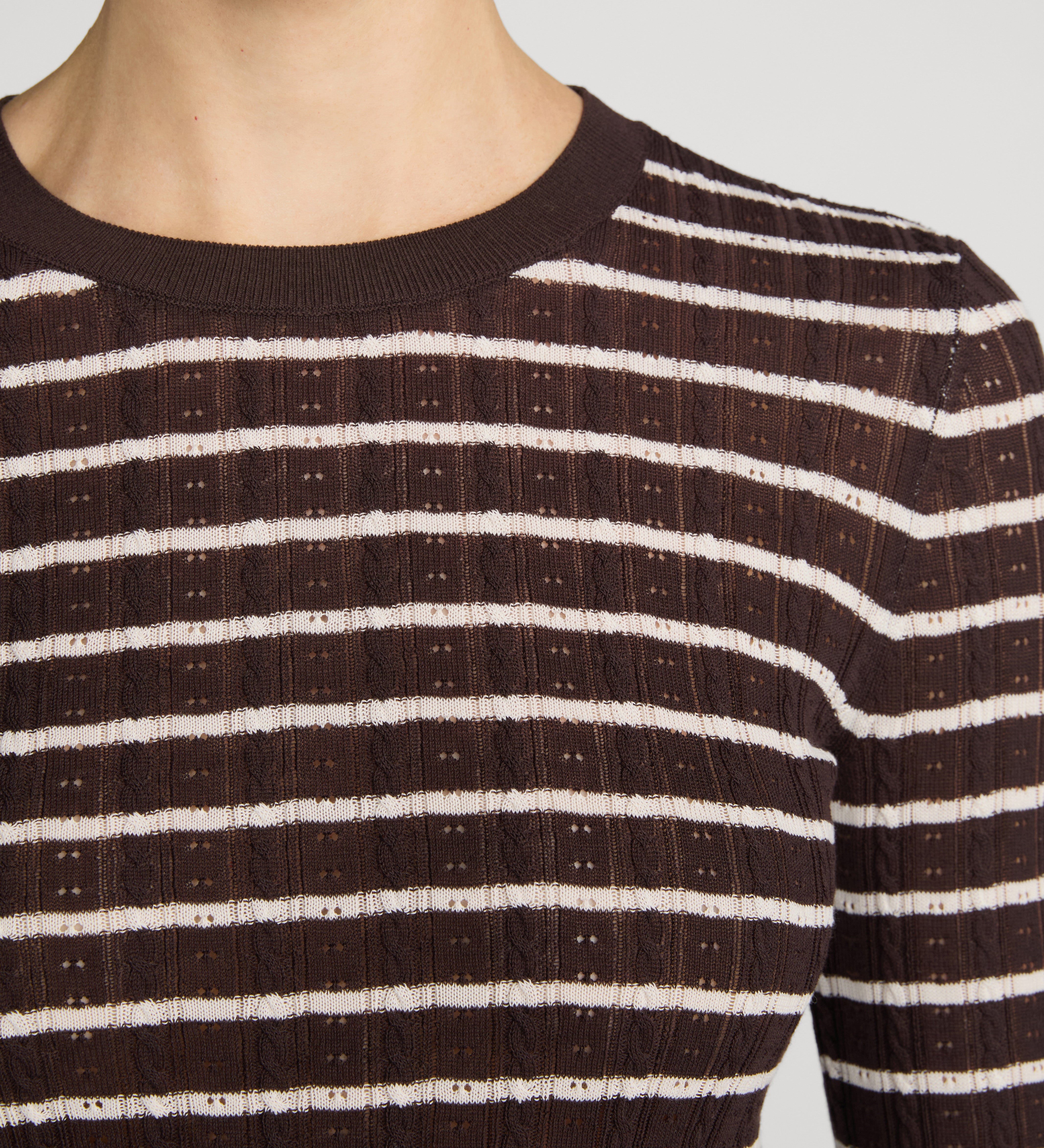 FRAME - The Pointelle Stripe Crewneck