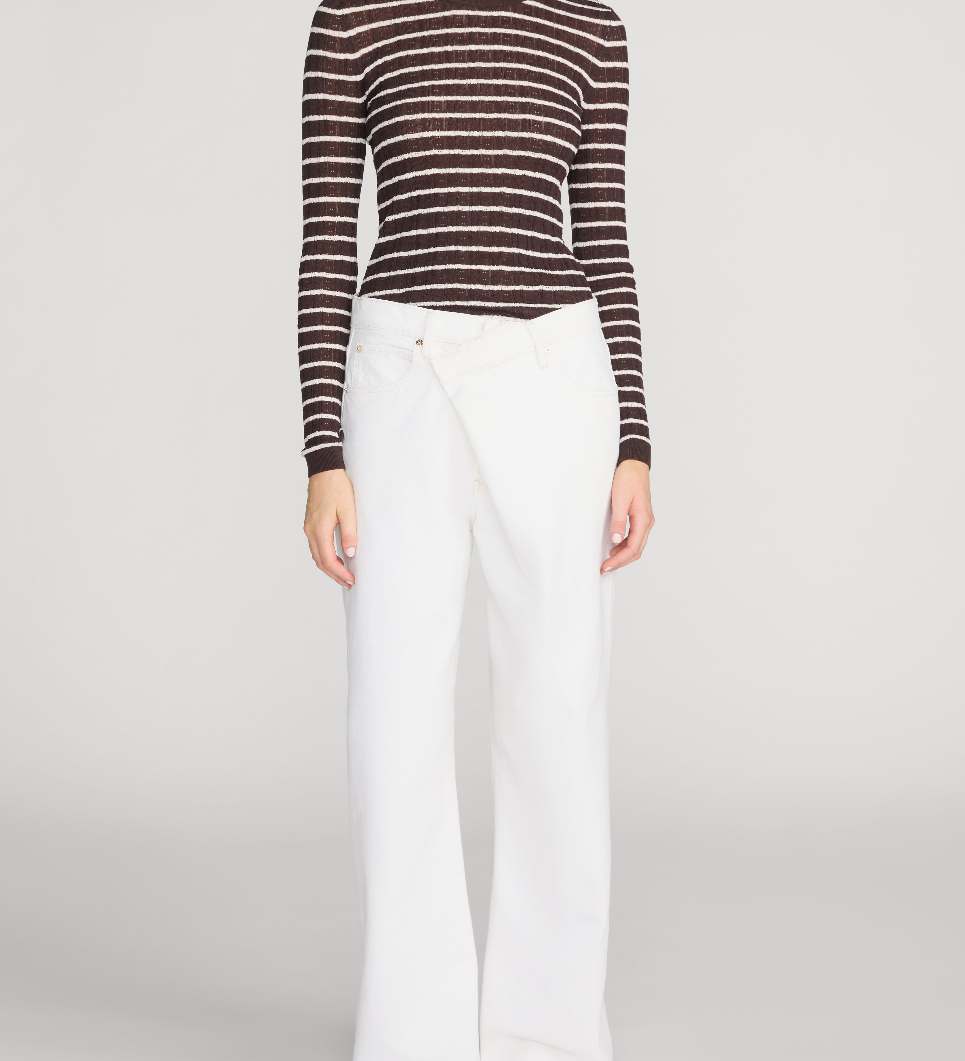 FRAME - The Pointelle Stripe Crewneck