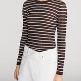 FRAME - The Pointelle Stripe Crewneck