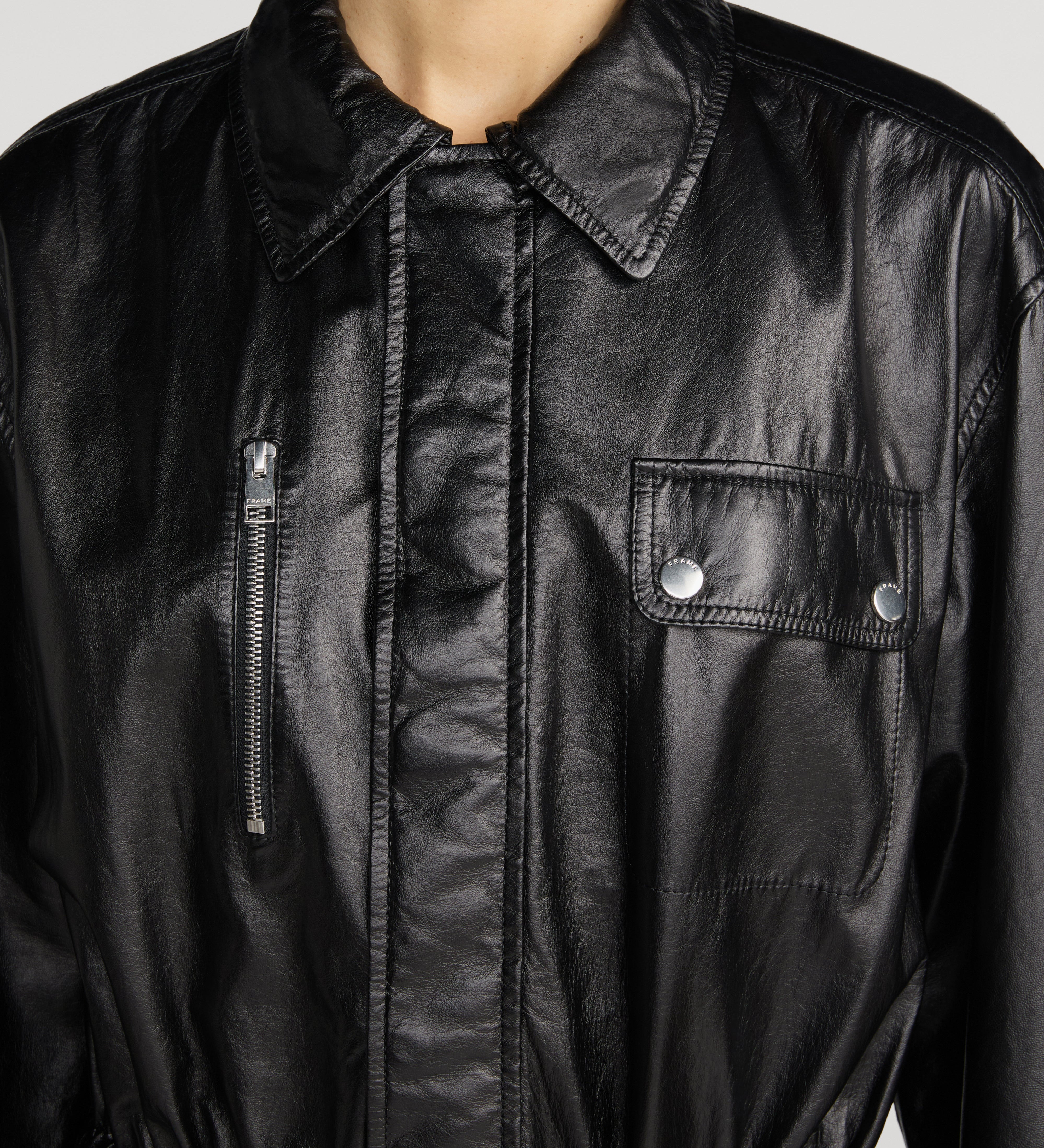 FRAME - The Paper Leather Safari Jacket