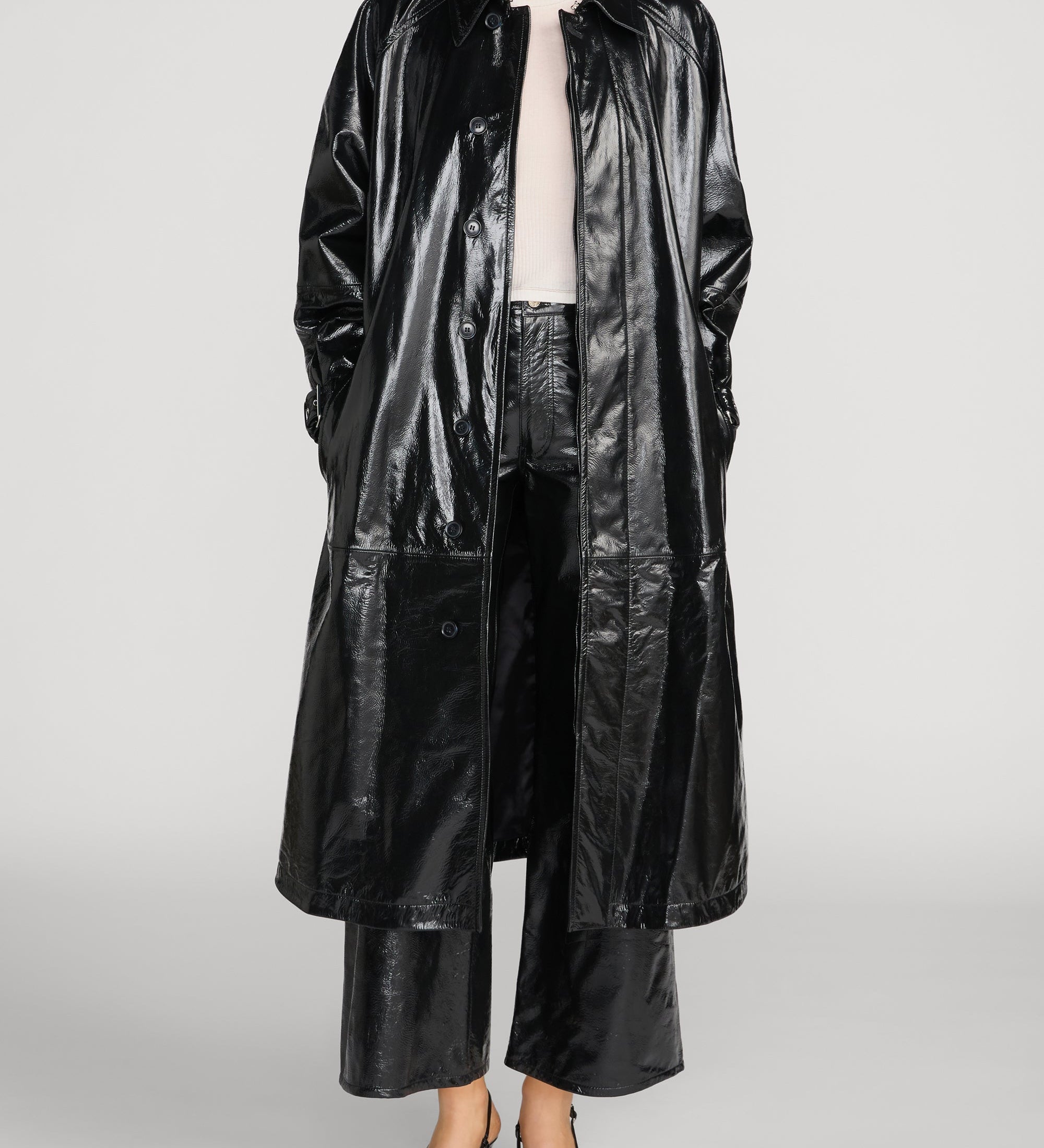 FRAME - The Patent Leather Mac Coat
