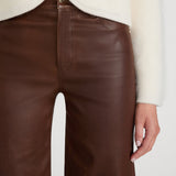 FRAME - THE LEATHER SLIM PALAZZO CEDAR