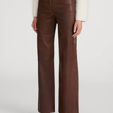 FRAME - THE LEATHER SLIM PALAZZO CEDAR