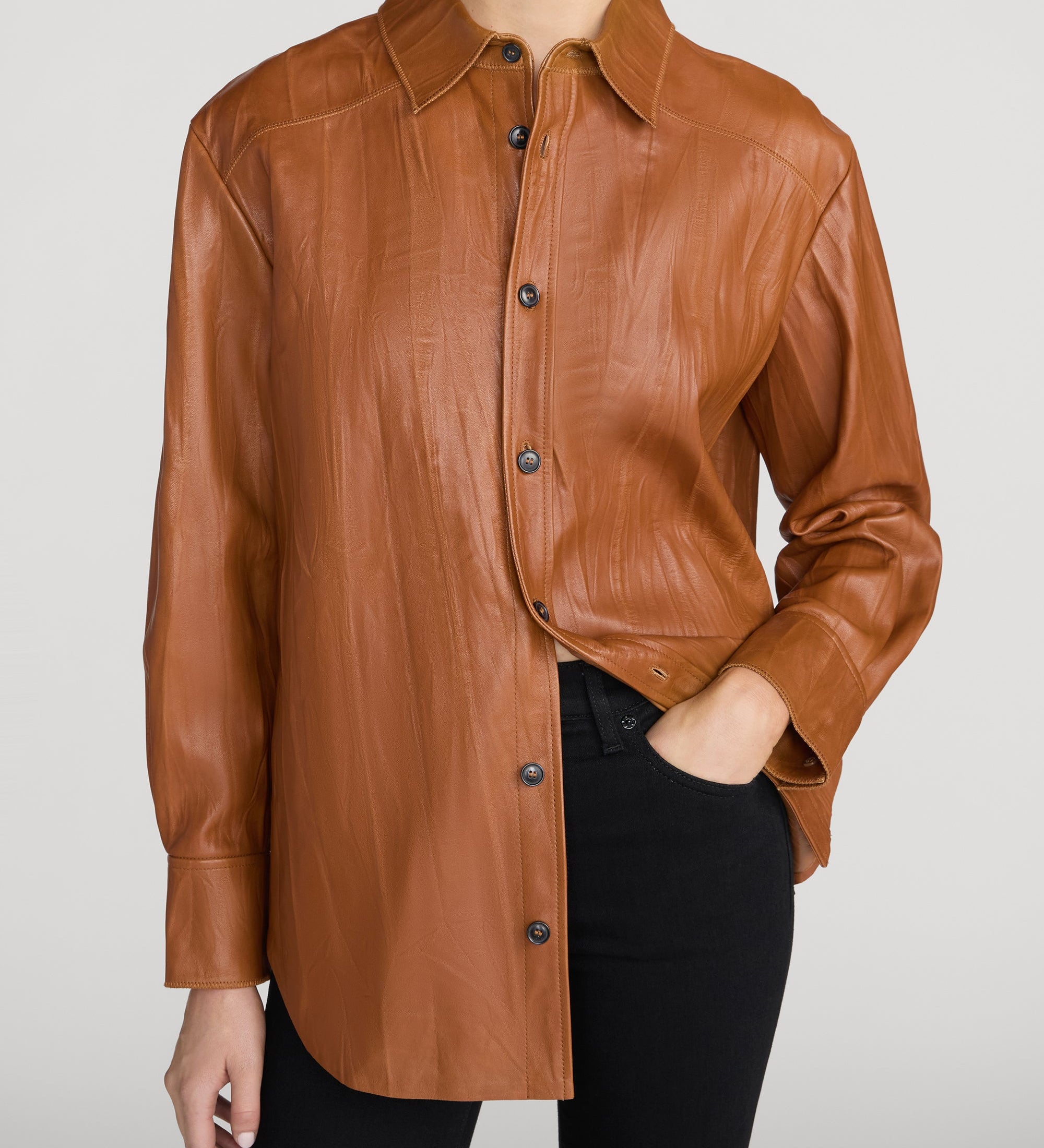 FRAME - The Crinkled Leather Studio Shirt